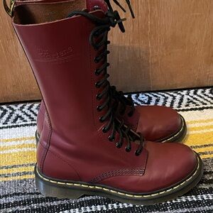 Dr. Martens Burgundy Lace Up Boots